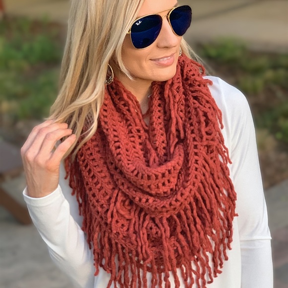 AUTUMN AIR INFINITY SCARF-BRICK - Picture 5 of 6